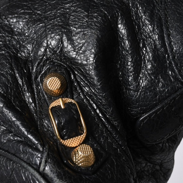 BALENCIAGA Classic Bowling Bag 2WAY Shoulder Bag 390154 Navy Gold Hardware Good Condition Used 4a000041