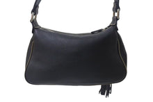 Load image into Gallery viewer, CHANEL シャネル ワンショルダーバッグ 8番台 フリンジ タッセル ココマーク ロゴ エンボス レザー ブラック シルバー金具 美品 中古 4b000149