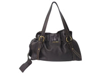 Load image into Gallery viewer, MIUMIU ミュウミュウ サイドリボン ハンドバッグ トートバッグ ブラウン レザー ゴールド金具 美品 中古 4b000150