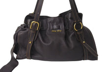 Load image into Gallery viewer, MIUMIU ミュウミュウ サイドリボン ハンドバッグ トートバッグ ブラウン レザー ゴールド金具 美品 中古 4b000150