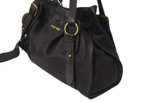 Load image into Gallery viewer, MIUMIU ミュウミュウ サイドリボン ハンドバッグ トートバッグ ブラウン レザー ゴールド金具 美品 中古 4b000150