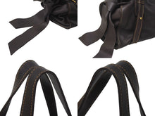 Load image into Gallery viewer, MIUMIU ミュウミュウ サイドリボン ハンドバッグ トートバッグ ブラウン レザー ゴールド金具 美品 中古 4b000150