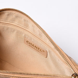 Like new CHANEL Moon Viewing One Shoulder Bag Pouch Caviar Skin No. 9 Beige Used 4a000151