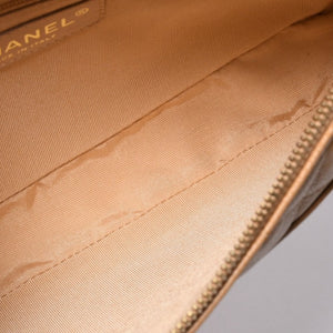 Like new CHANEL Moon Viewing One Shoulder Bag Pouch Caviar Skin No. 9 Beige Used 4a000151