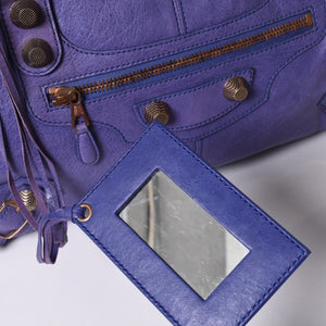 BALENCIAGA Giant Work Handbag Purple Leather 173080 D94JO Good Condition Used 4a000064