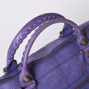 BALENCIAGA Giant Work Handbag Purple Leather 173080 D94JO Good Condition Used 4a000064