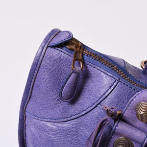 BALENCIAGA Giant Work Handbag Purple Leather 173080 D94JO Good Condition Used 4a000064