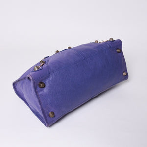 BALENCIAGA Giant Work Handbag Purple Leather 173080 D94JO Good Condition Used 4a000064