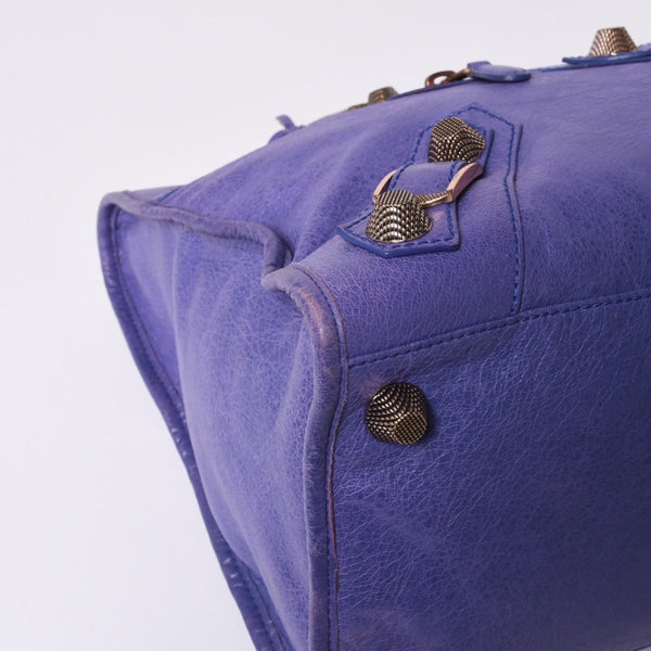 BALENCIAGA Giant Work Handbag Purple Leather 173080 D94JO Good Condition Used 4a000064