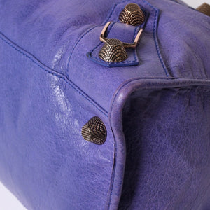 BALENCIAGA Giant Work Handbag Purple Leather 173080 D94JO Good Condition Used 4a000064