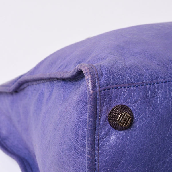 BALENCIAGA Giant Work Handbag Purple Leather 173080 D94JO Good Condition Used 4a000064