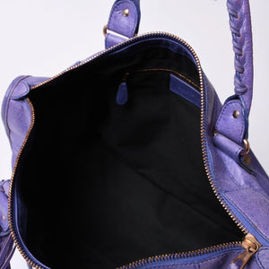 BALENCIAGA Giant Work Handbag Purple Leather 173080 D94JO Good Condition Used 4a000064