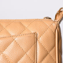 画像をギャラリービューアに読み込む, 新品同様 CHANEL シャネル 月見型 ワンショルダーバッグ ポーチ キャビアスキン 9番台 ベージュ 中古 4a000151