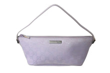 Load image into Gallery viewer, GUCCI グッチ ワンショルダーバッグ アクセサリーポーチ ロゴプレート 07198 2123 GGキャンバス レザー パープル 美品 中古 4b000151