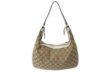 Load image into Gallery viewer, GUCCI グッチ ワンショルダーバッグ GGキャンバス レザー 153010 492715 ベージュ ホワイト ゴールド金具 美品 中古 4b000154