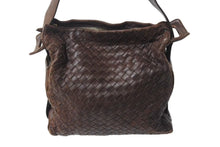 画像をギャラリービューアに読み込む, BOTTEGAVENETA ボッテガヴェネタ イントレチャート ナッパ ハンドバッグ ブラウン レザー 良品 中古 4b000155