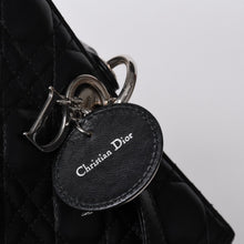 画像をギャラリービューアに読み込む, 極美品 Christian Dior クリスチャンディオール レディディオール ラージ カナージュ 2WAY ハンドバッグ ブラック レザー シルバー金具 中古 4a000167