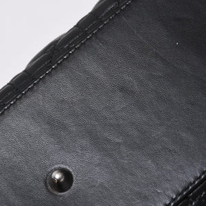Very Good Condition Christian Dior Lady Dior Large Cannage 2WAY Handbag Black Leather Silver Hardware Used 4a000167