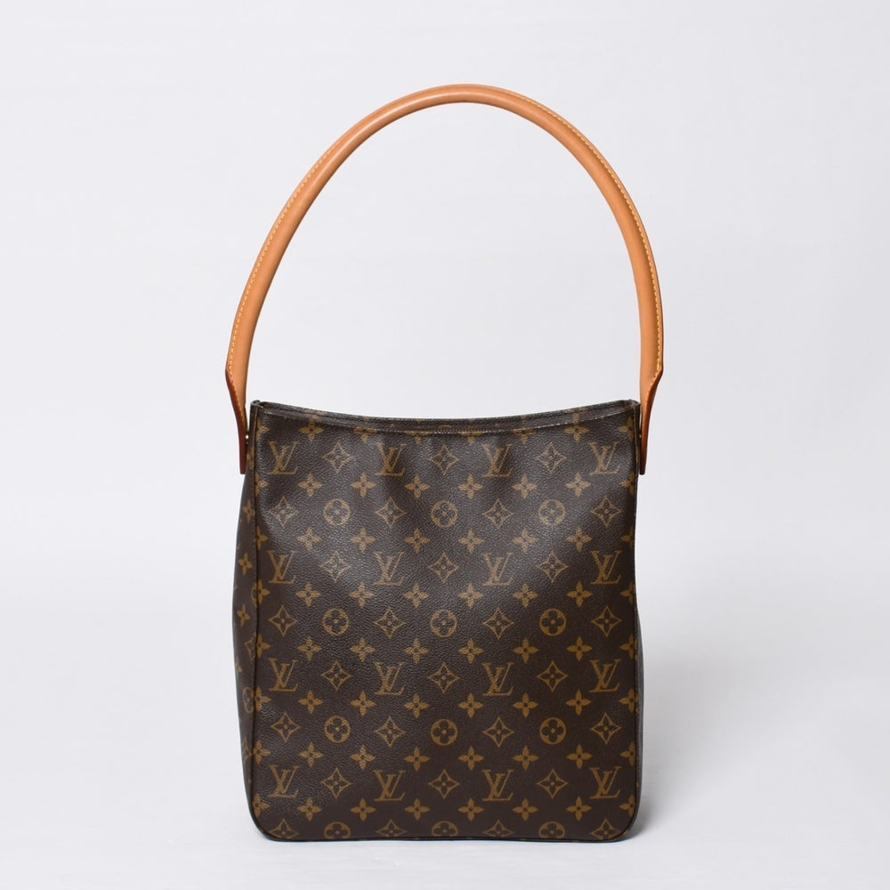 Very Good Condition LOUIS VUITTON Looping GM Handbag Monogram M51145 Brown Gold Hardware Used 4a000060