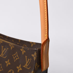 極美品 LOUIS VUITTON ルイヴィトン ルーピングGM ハンドバッグ モノグラム M51145 ブラウン ゴールド金具 中古 4a000060