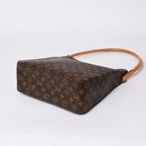 極美品 LOUIS VUITTON ルイヴィトン ルーピングGM ハンドバッグ モノグラム M51145 ブラウン ゴールド金具 中古 4a000060