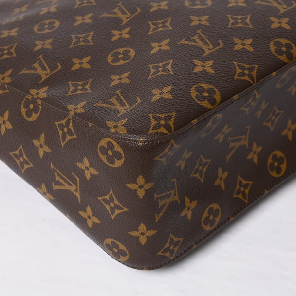 極美品 LOUIS VUITTON ルイヴィトン ルーピングGM ハンドバッグ モノグラム M51145 ブラウン ゴールド金具 中古 4a000060
