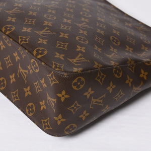 極美品 LOUIS VUITTON ルイヴィトン ルーピングGM ハンドバッグ モノグラム M51145 ブラウン ゴールド金具 中古 4a000060