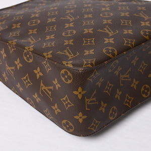 極美品 LOUIS VUITTON ルイヴィトン ルーピングGM ハンドバッグ モノグラム M51145 ブラウン ゴールド金具 中古 4a000060
