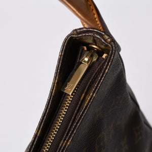 極美品 LOUIS VUITTON ルイヴィトン ルーピングGM ハンドバッグ モノグラム M51145 ブラウン ゴールド金具 中古 4a000060