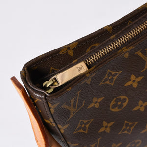 極美品 LOUIS VUITTON ルイヴィトン ルーピングGM ハンドバッグ モノグラム M51145 ブラウン ゴールド金具 中古 4a000060