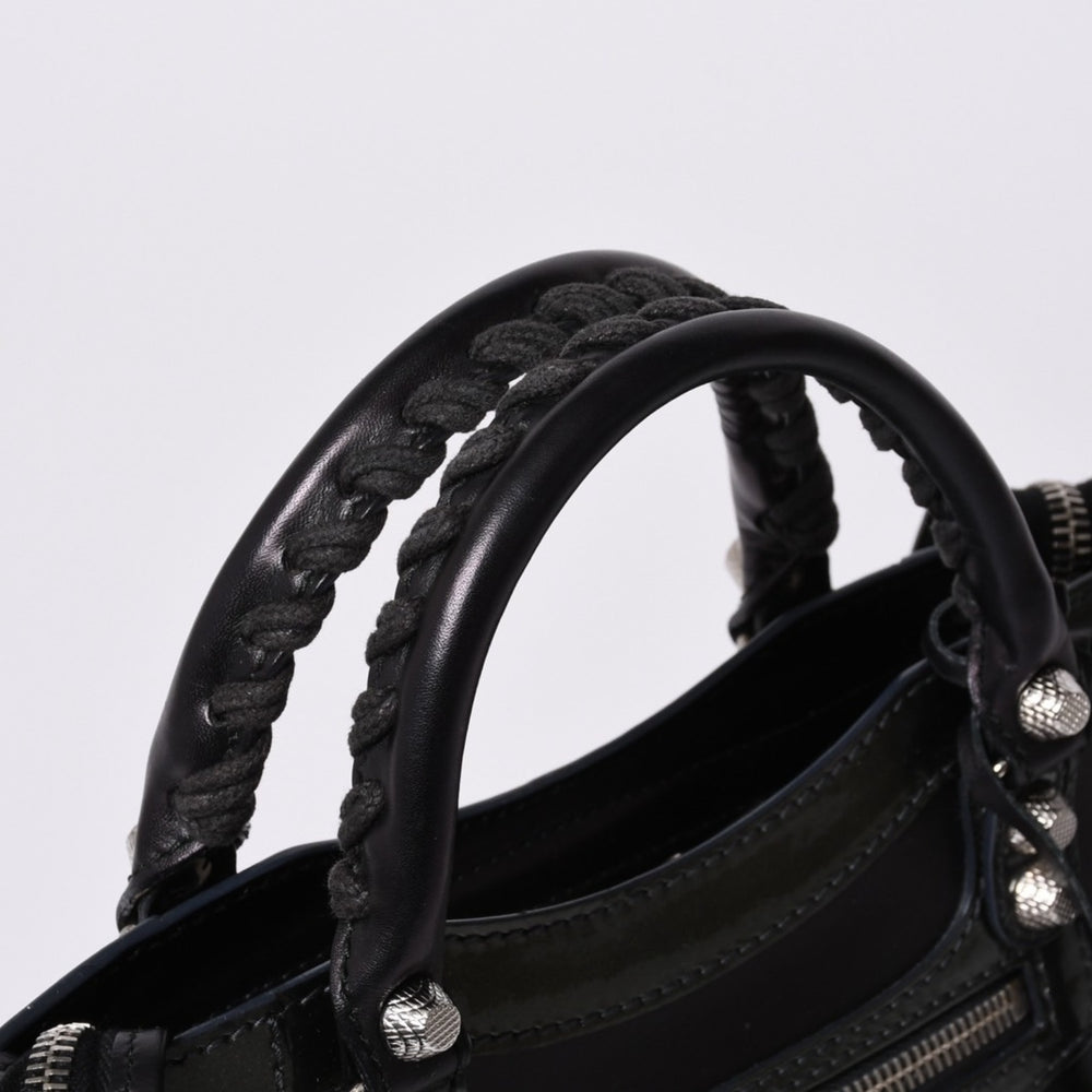 極美品 BALENCIAGA バレンシアガ ジャイアントミニシティ ハンドバッグ ショルダーバッグ 2wayブラック 509544 シルバー金具 中古 4a000045