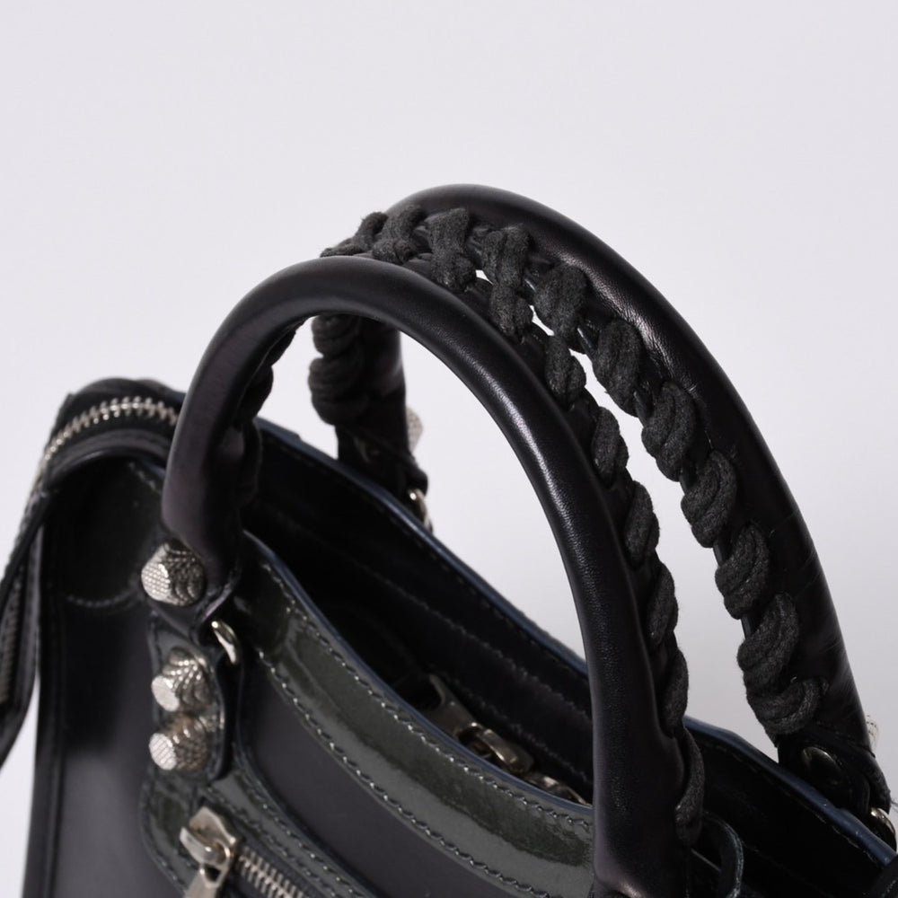 極美品 BALENCIAGA バレンシアガ ジャイアントミニシティ ハンドバッグ ショルダーバッグ 2wayブラック 509544 シルバー金具 中古 4a000045