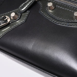 Very Good Condition BALENCIAGA Giant Mini City Handbag Shoulder Bag 2way Black 509544 Silver Hardware Used 4a000045