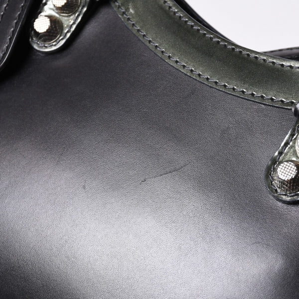 Very Good Condition BALENCIAGA Giant Mini City Handbag Shoulder Bag 2way Black 509544 Silver Hardware Used 4a000045