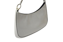 画像をギャラリービューアに読み込む, PRADA プラダ レザー ホーボー ワンショルダーバッグ ホワイト ブラック ロゴ シルバー金具 美品 中古 4b000157