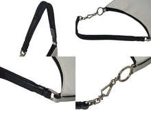 画像をギャラリービューアに読み込む, PRADA プラダ レザー ホーボー ワンショルダーバッグ ホワイト ブラック ロゴ シルバー金具 美品 中古 4b000157