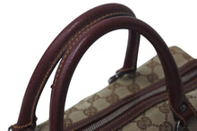 Load image into Gallery viewer, GUCCI グッチ ハンドバッグ 113009 GGキャンバス レザー ベージュ ボルドー シルバー金具 イタリア製 美品 中古 4b000158
