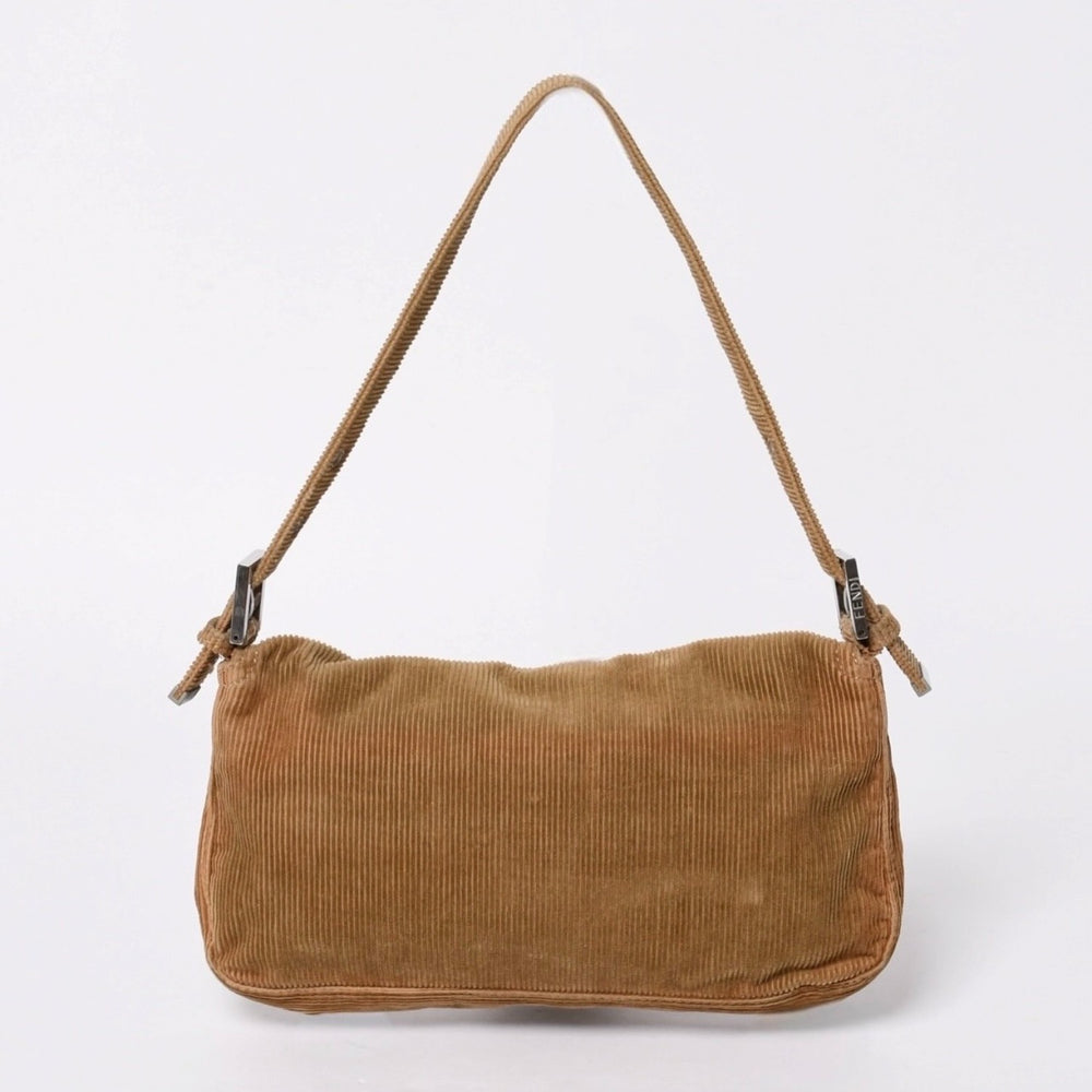極美品 FENDI フェンディ マンマバケット ハンドバッグ 26424 コーデュロイ ベージュ 中古 4a000159