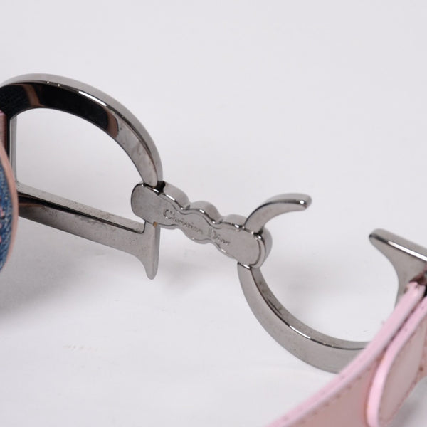 極美品 CHRISTIAN DIOR クリスチャンディオール サドルバッグ ワンショルダーバッグ ガリアーノ期 デニム ピンク 中古 4a000166