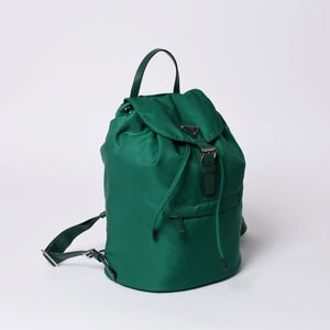 極美品 PRADA プラダ リュックサック バックパック BZ0032 グリーン ナイロン サフィアーノレザー 中古 4a000141