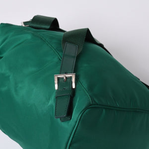 極美品 PRADA プラダ リュックサック バックパック BZ0032 グリーン ナイロン サフィアーノレザー 中古 4a000141