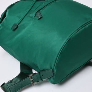 極美品 PRADA プラダ リュックサック バックパック BZ0032 グリーン ナイロン サフィアーノレザー 中古 4a000141