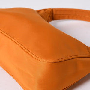 Very Good Condition PRADA Hobo One Shoulder Bag MV515 Triangle Logo Triangle Logo Plate Nylon Orange Used 4a000142