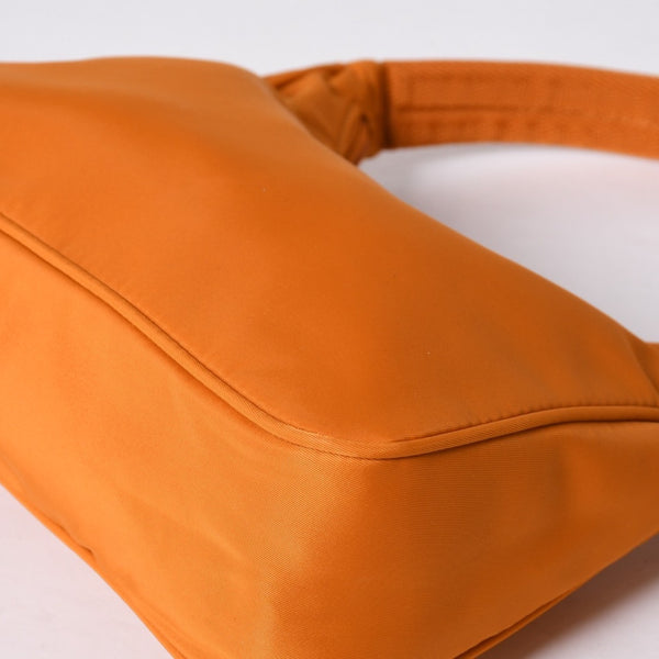 Very Good Condition PRADA Hobo One Shoulder Bag MV515 Triangle Logo Triangle Logo Plate Nylon Orange Used 4a000142