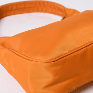 Very Good Condition PRADA Hobo One Shoulder Bag MV515 Triangle Logo Triangle Logo Plate Nylon Orange Used 4a000142