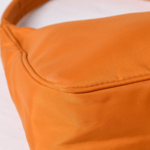 Very Good Condition PRADA Hobo One Shoulder Bag MV515 Triangle Logo Triangle Logo Plate Nylon Orange Used 4a000142
