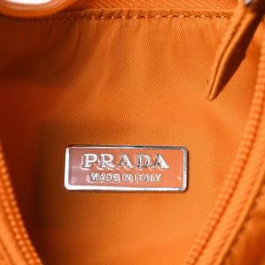 Very Good Condition PRADA Hobo One Shoulder Bag MV515 Triangle Logo Triangle Logo Plate Nylon Orange Used 4a000142