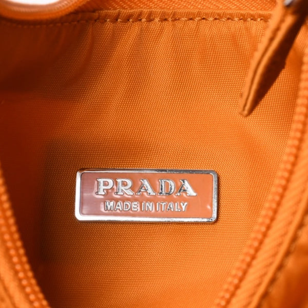 Very Good Condition PRADA Hobo One Shoulder Bag MV515 Triangle Logo Triangle Logo Plate Nylon Orange Used 4a000142