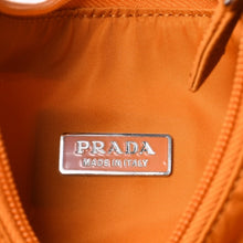 画像をギャラリービューアに読み込む, 極美品 PRADA プラダ ホーボー ワンショルダーバッグ MV515 トライアングルロゴ 三角ロゴプレート ナイロン オレンジ 中古 4a000142