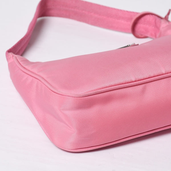 Very Good Condition PRADA Hobo One Shoulder Bag MV515 Triangle Logo Triangle Logo Plate Nylon Pink Used 4a000164